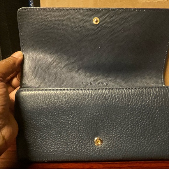 Michael Kors Navy Blue Snap Front Wallet - Picture 7 of 8